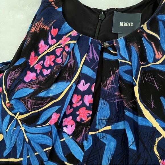 Anthropologie Maeve Elia Cold Shoulder Floral Dress, Size 0 NWOT - Picture 10 of 12